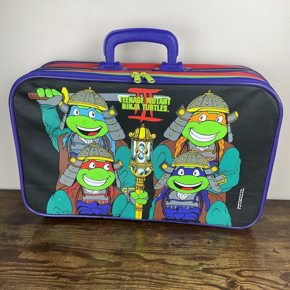 Teenage Mutant Ninja Turtles III Vintage Colorblock Suitcase Luggage Bag 1993‎